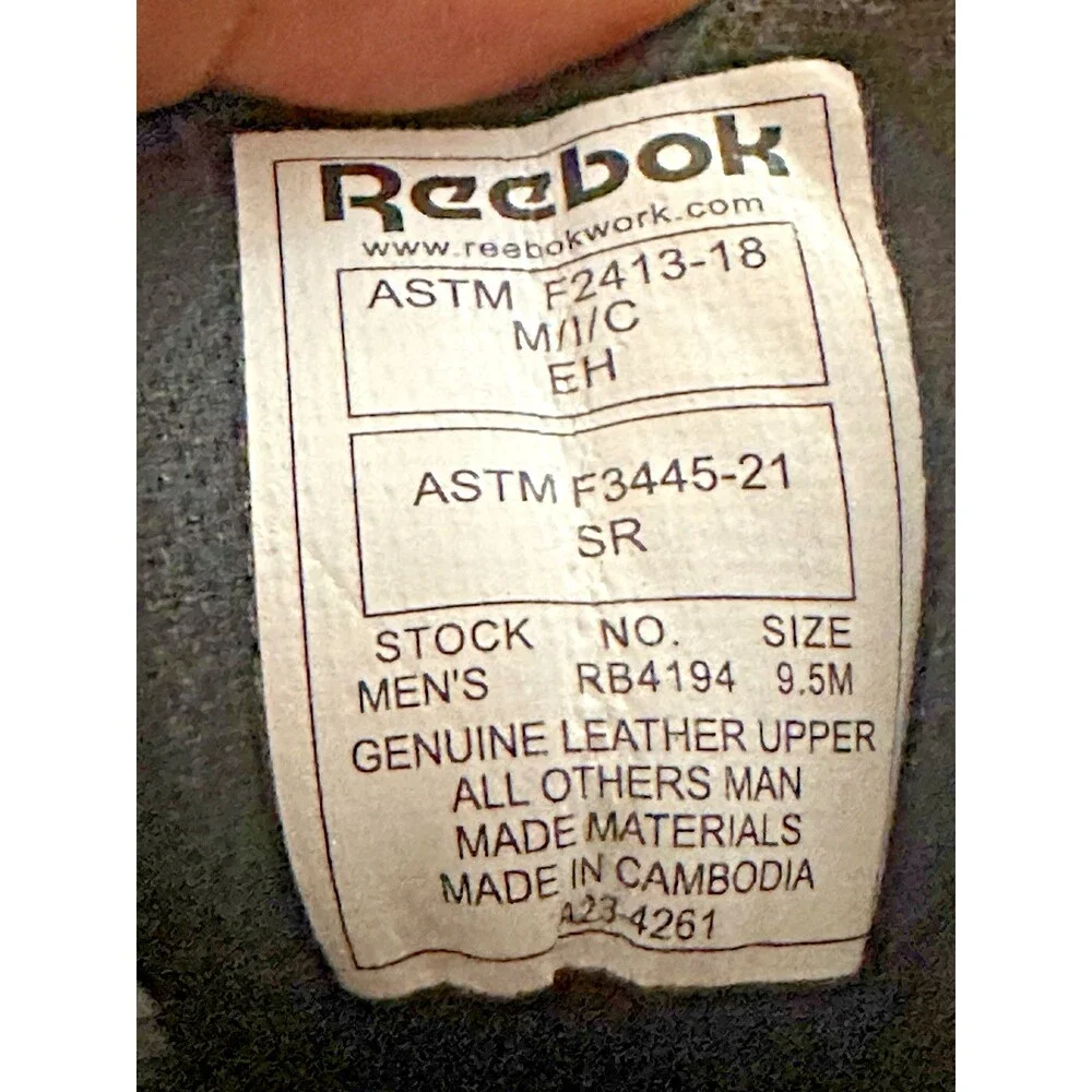 Reebok Man's Size 9.5M Sneakers & Athletic Shoes Work BB4500 Work EH Comp Toe